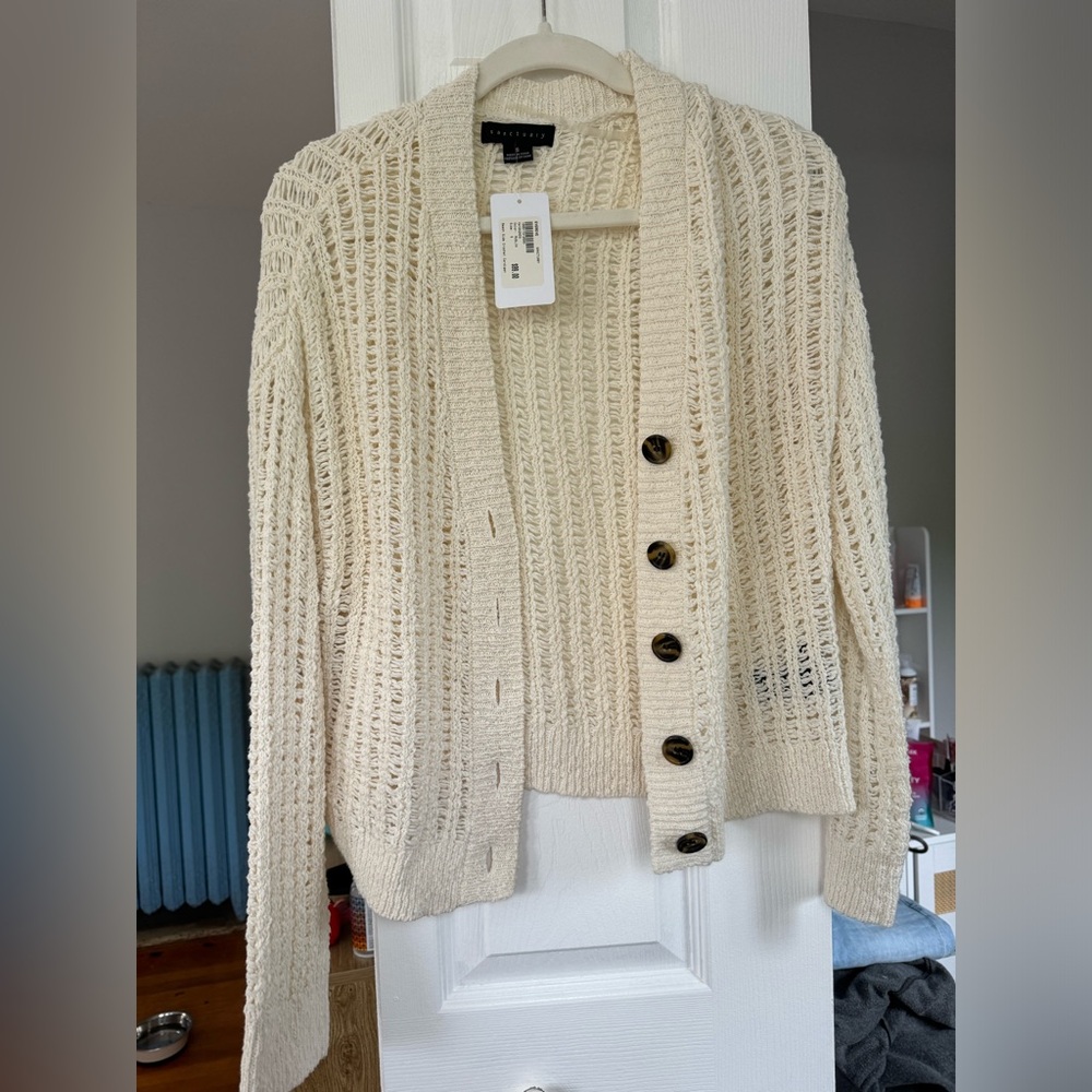NWT Sanctuary Beach Side Crochet Cardigan, Small, Linen color